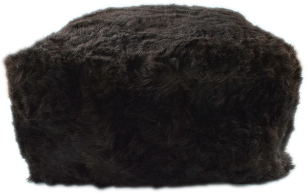 sheepskin pouf black 60 x 60 x 30 cm