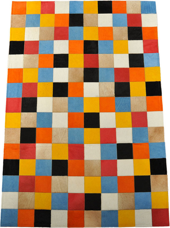 Kuhfell patchwork Teppich multicolor 150x100 cm