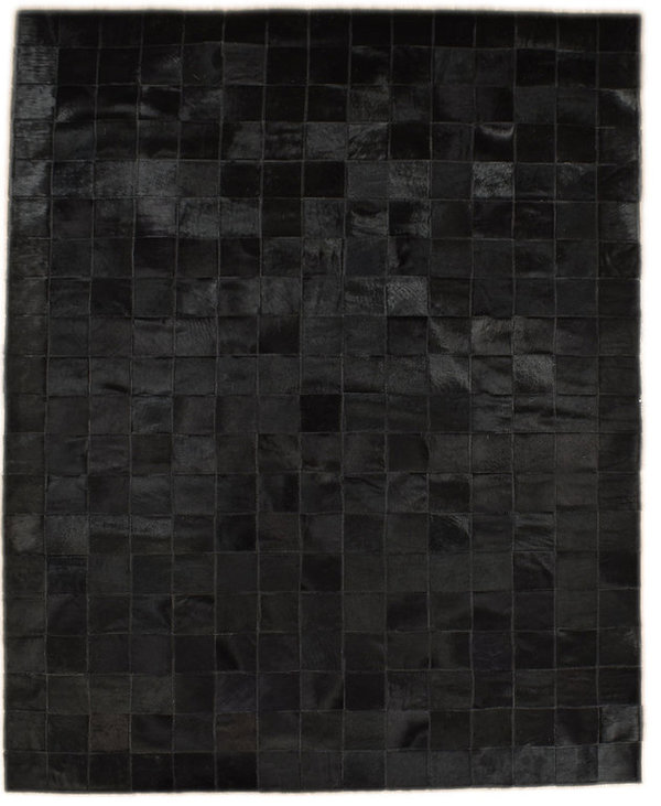 COWHIDE CARPET RUG BLACK DYED 180 x 120 cm