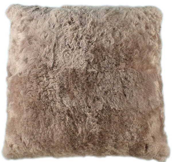 Lambskin cushion beige 80 x 80 cm