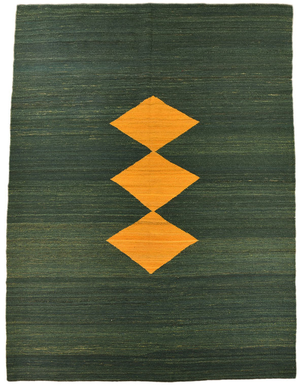 Nomaden Teppich Kelim Grün 250 x 165 cm